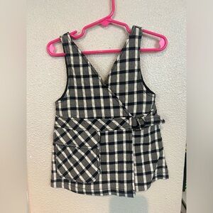 NWOT Zara Black and White Plaid Kids Dress 12-18 M